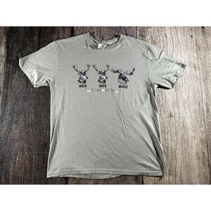 NWOT Buck Buck Moose Shirt The Duck Company Dad Shirt Large Heather Storm